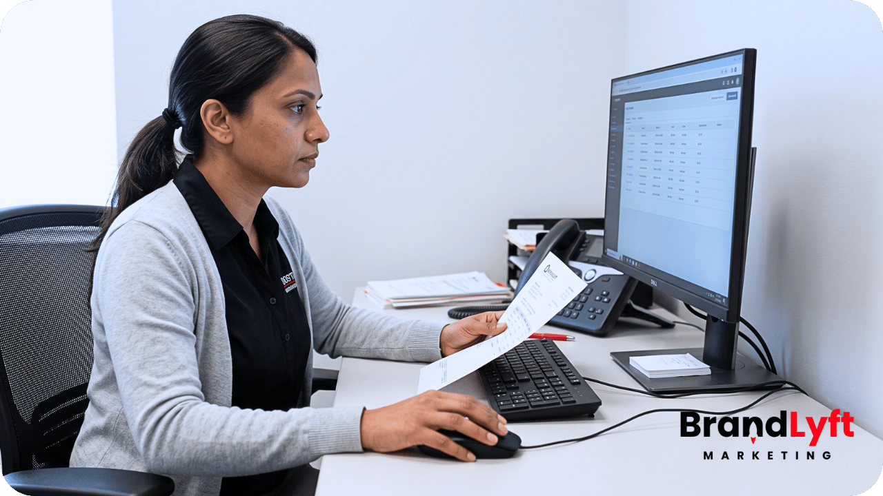 Restoration office user verifying that an estimate was issued before GoHighLevel follow-up continues.