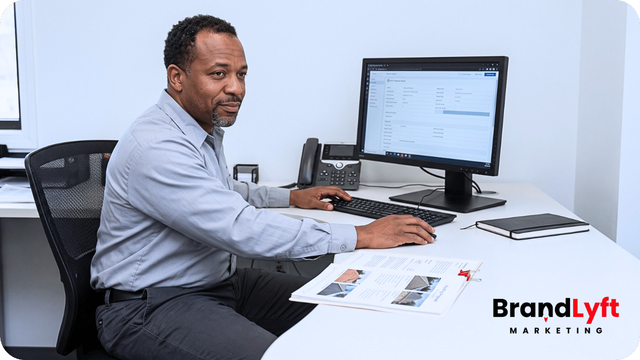 Roofing sales user verifying that an estimate was issued before GoHighLevel follow-up begins.